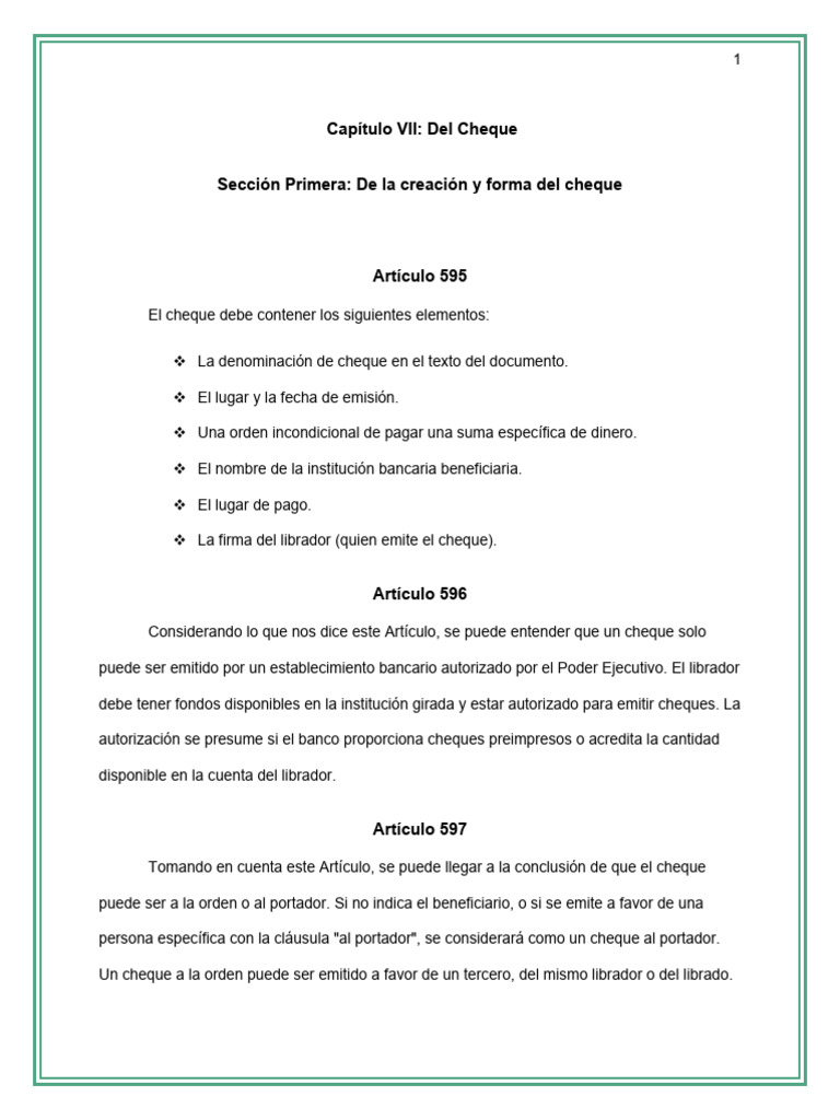 El Cheque Pdf Cheque Bancos