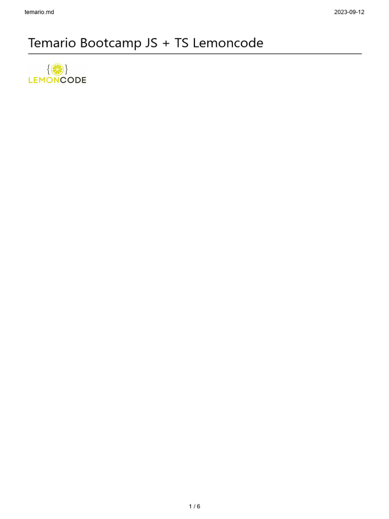 Temario bootcamp js ts lemoncode pdf html script java