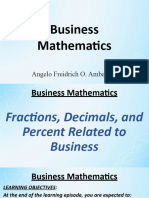 Bus Math 1 Fractions Decimals Percent