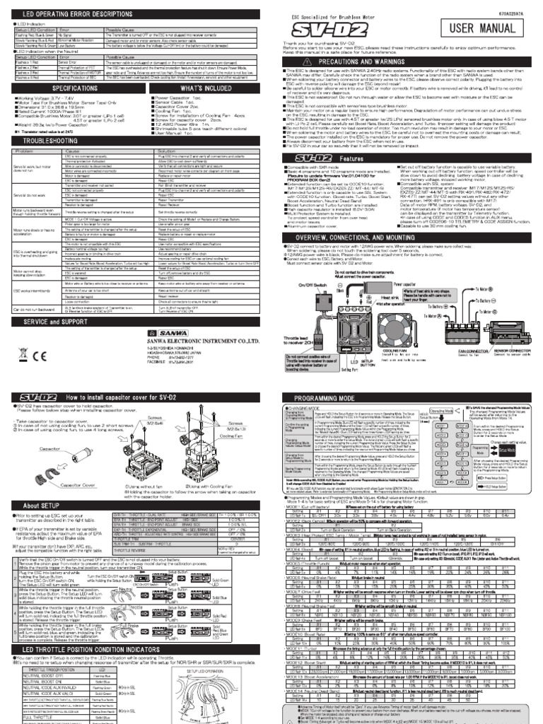 SV-D2 Manual Print | PDF