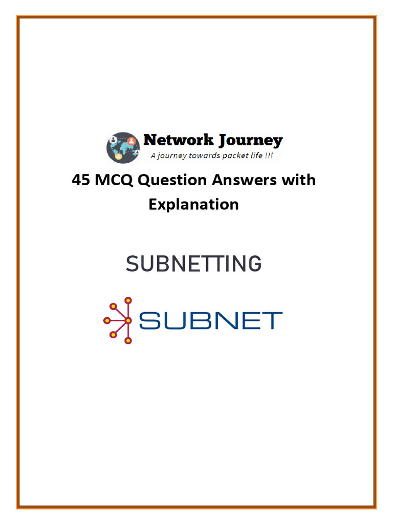 Subnetting MCQs and Answers Guide | PDF | Ip Address | Data Transmission