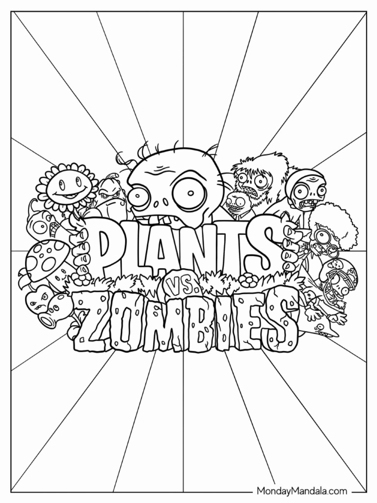 Plants Vs Zombies Logo To Color For Kids | PDF
