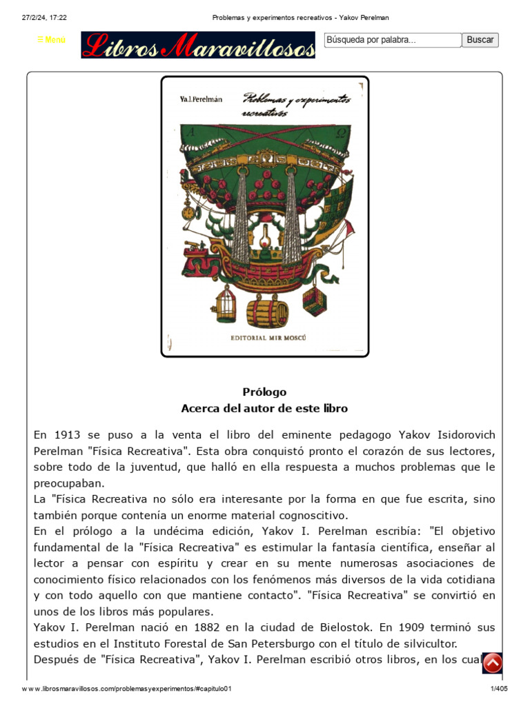 Problemas y experimentos recreativos yakov perelman pdf laberinto