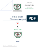 Final Exam Pharmacology 4 2021