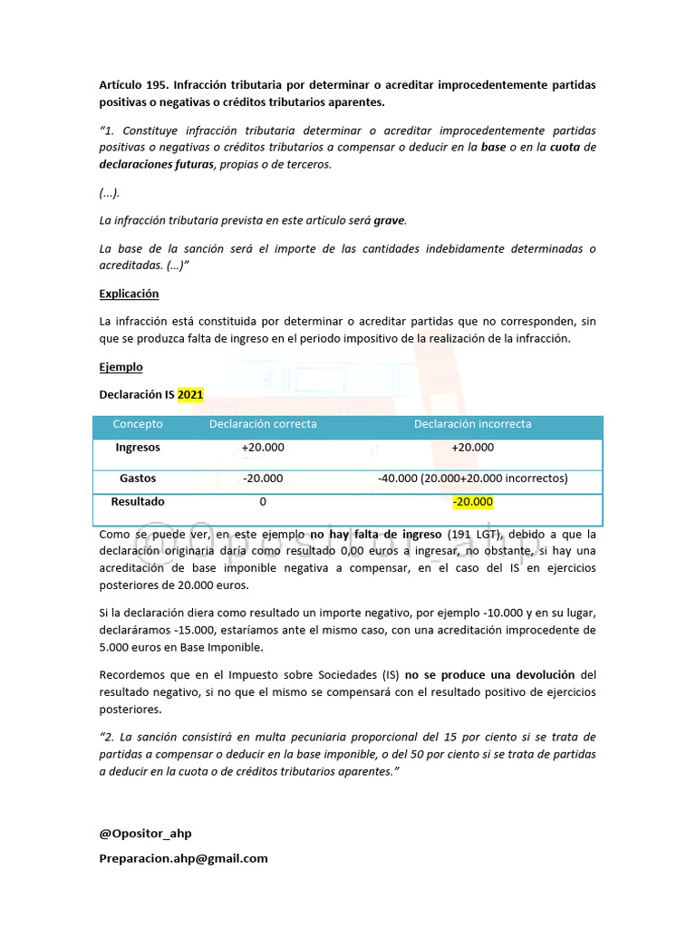 Infracción por Acreditación Improcedente LGT | PDF | Economias