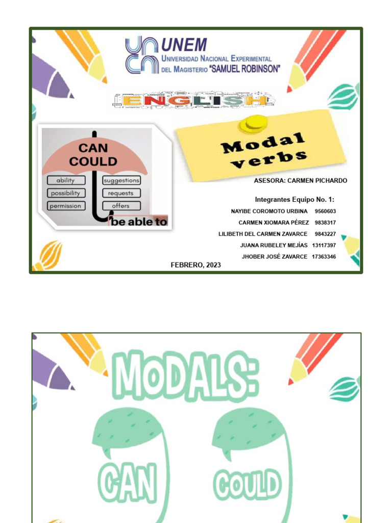 Uso de los verbos modales "can" y "could" | PDF | Verbo | Asunto ...