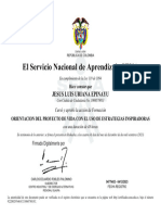 ORIENTACION DEL PROYECTO DE VIDA CON EL USO DE ESTRATEGIAS INSPIRADORAS Certificado Jesus Uriana