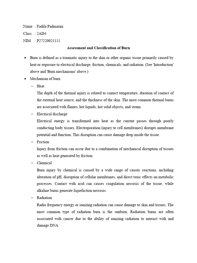 Burn Assessment & Classification Guide | PDF | Burn | Injury