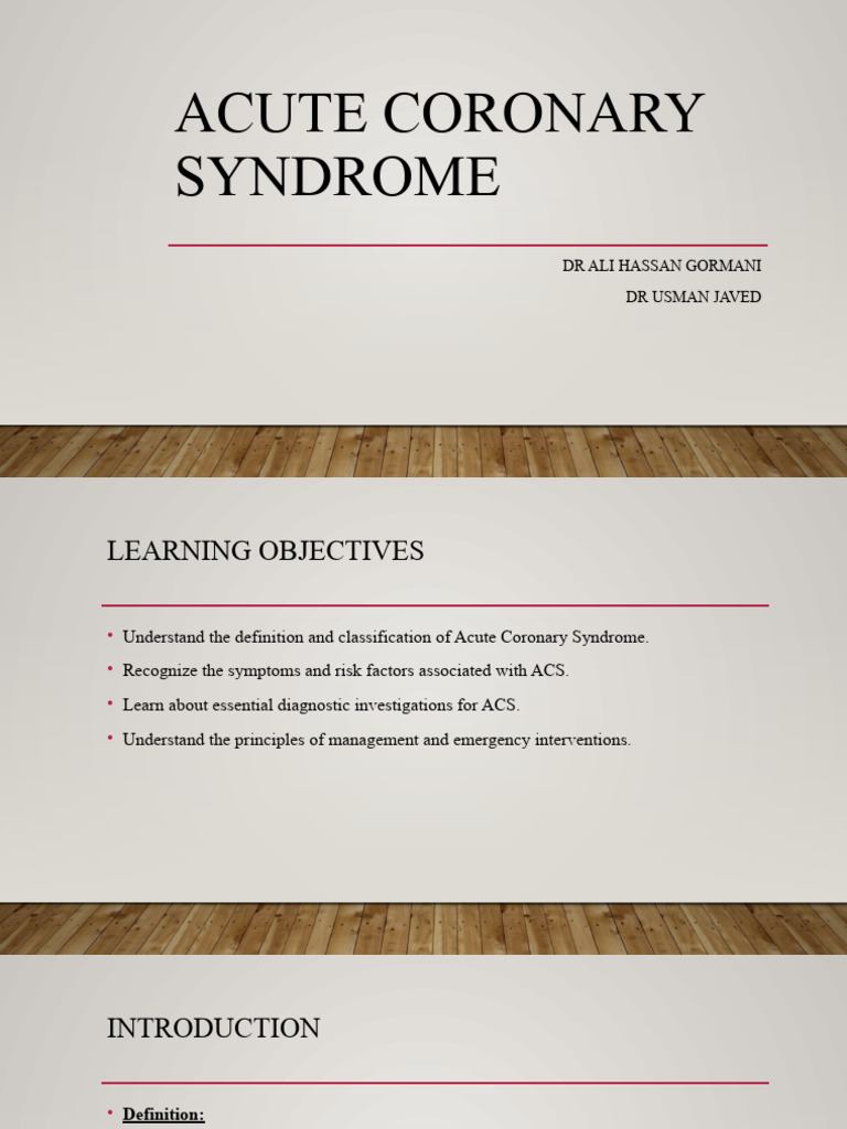 Acute Coronary Syndrome | PDF | Myocardial Infarction | Medicine