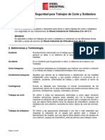 Procedimiento de Seguridad para Trabajos de Corte y Soldadura Diesel Ind Chih Suc Queretaro 2023