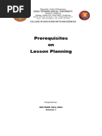 Prerequisites On Lesson Planning - Tagalog