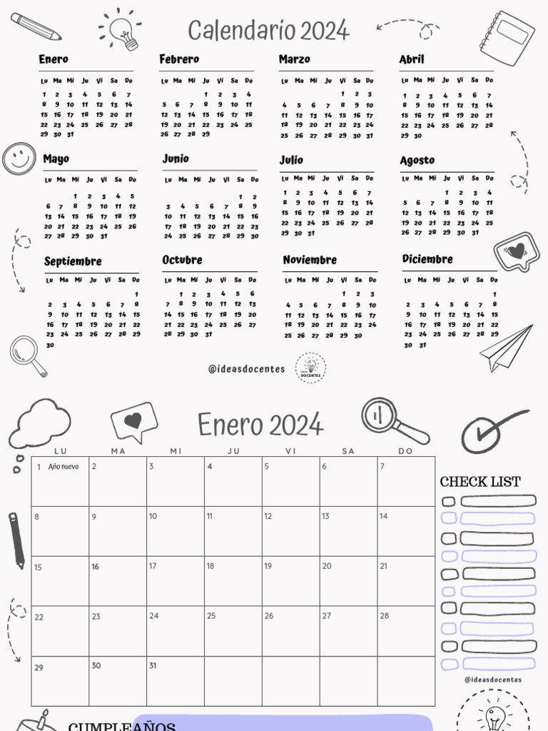 Calendario Mensual 2025 Con Feriados PDF América del Sur