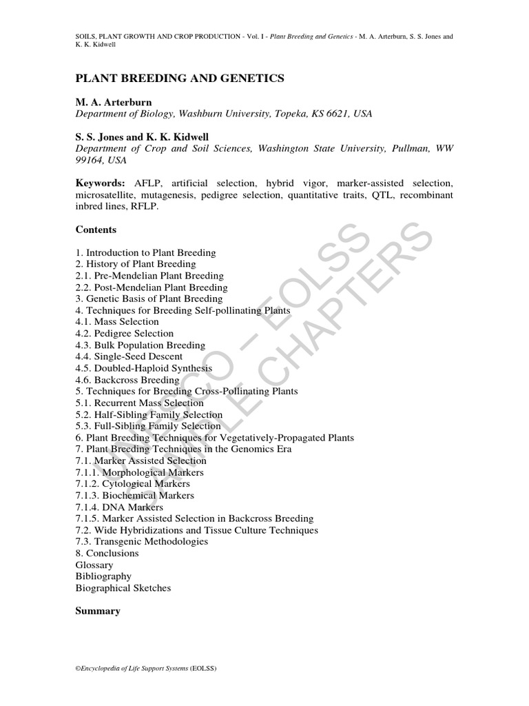 Plant Breeding and Genetics Overview | PDF | Plant Breeding | Zygosity