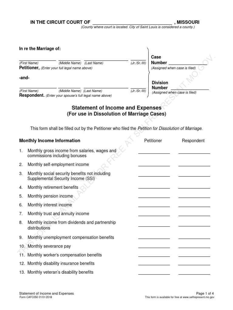 July 2017 - (NI) Statement of Income and Expenses (CAFC050) | PDF ...