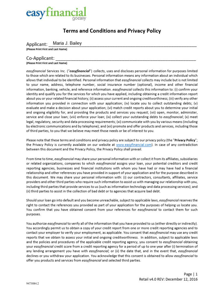 Terms and Conditions - Applicant 3 | PDF | Credit | Finance & Money ...