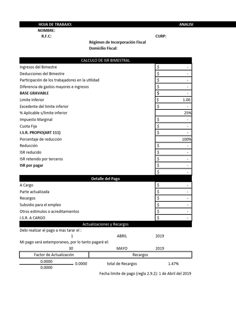 Calculo Bimestral Rif PDF Impuesto al valor agregado Impuesto