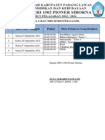 Jadwal Ujian Semester Ganjil