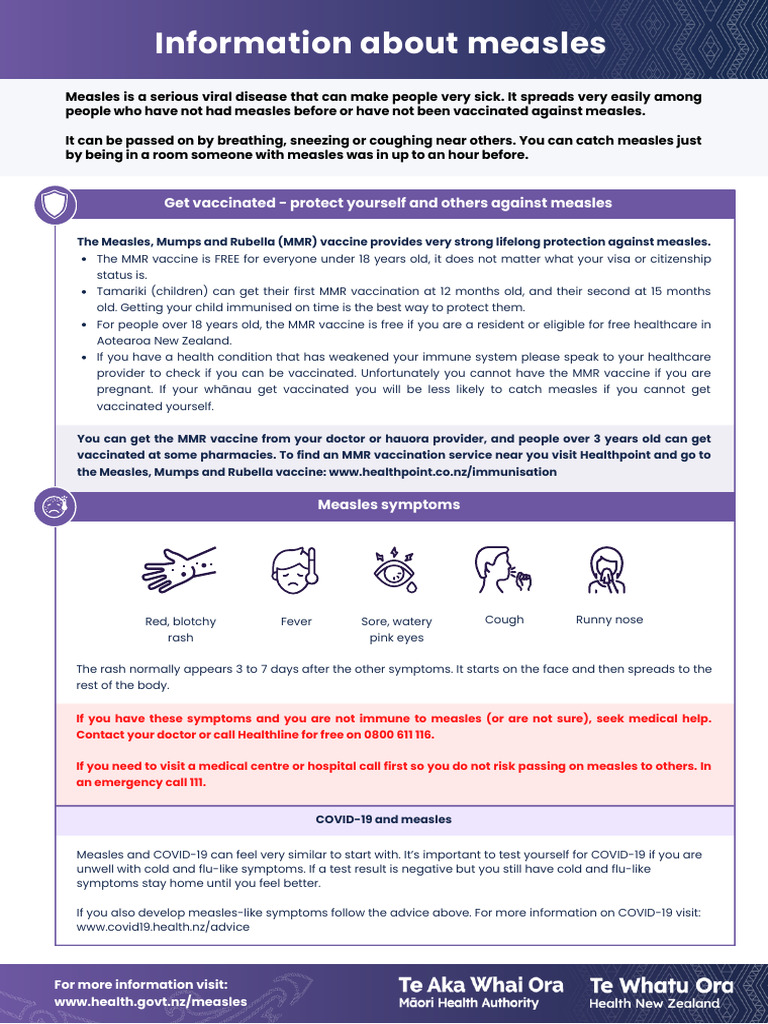 Measles General Information Factsheet0001 Pdf Measles Vaccination