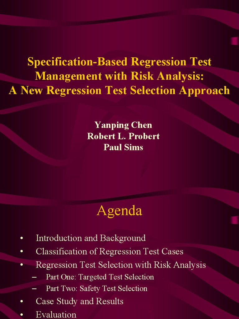 Risk-Based Regression Test Management | PDF | Software Testing ...
