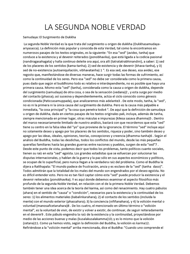 Origen del sufrimiento en el budismo | PDF | Karma | Pensamiento