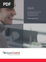 Compliance With 21 CFR 820 and Iso 13485 Using Mastercontrol