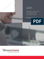 Compliance With 21 CFR 820 and Iso 13485 Using Mastercontrol