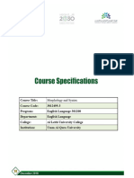Course Specifications Morphology-Syntax