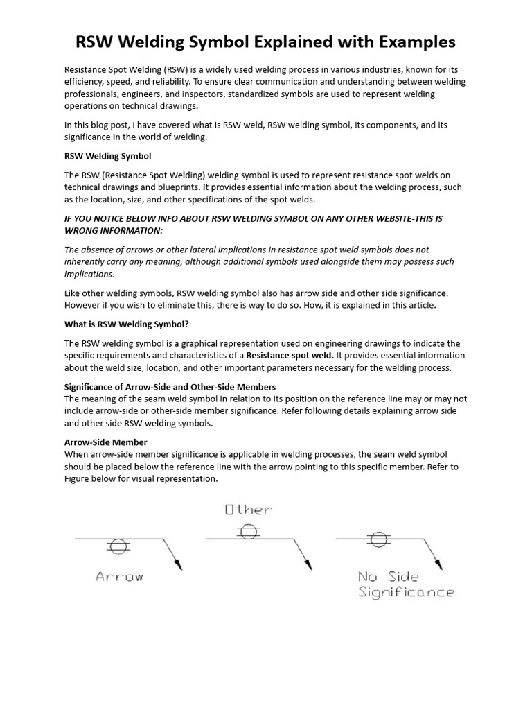 Rsw welding symbol explained with examples pdf welding construction