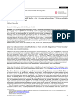 La Política Radical de Judith Butler. ¿Un "Giro Hacia Lo Político"? Universalidad-Por-Venir y Precari/e/dad