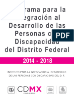 Programa para La Integración Al Desarrollo de Las Personas Con Discapacidad Del Distrito Federal