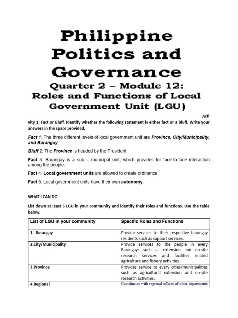 Understanding Local Government Units | PDF