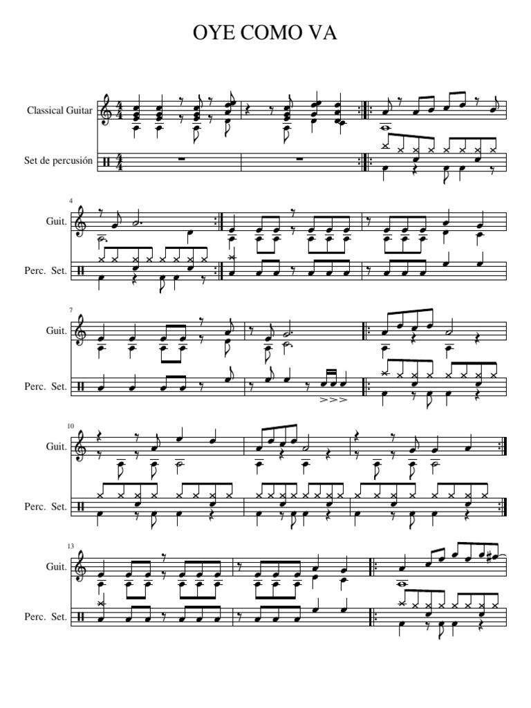 Oye Como Va Download Free PDF Pop Songs Songs