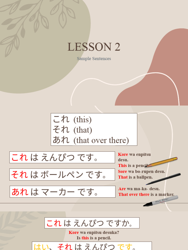 Minna No Nihongo Lesson 2 Pdf