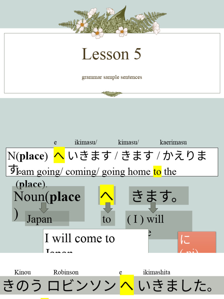 Minna No Nihongo Lesson 5 Pdf