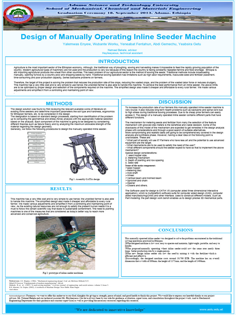 Affordable Inline Seeder for Ethiopian Farmers | PDF | Sowing | Agriculture