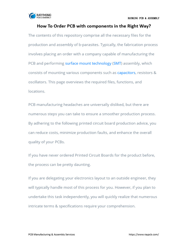 How To Order Pcb With Components In The Right Way Pdf