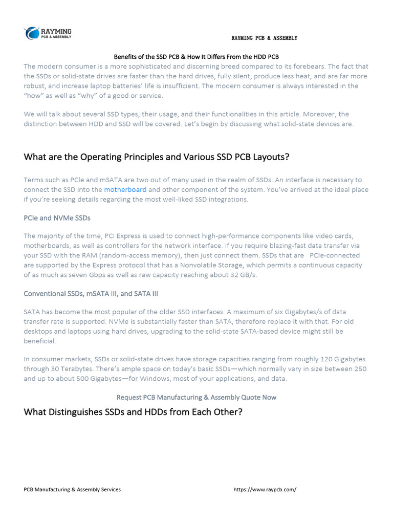 Benefits of The SSD PCB & How It Differs From The HDD PCB | PDF | Solid ...
