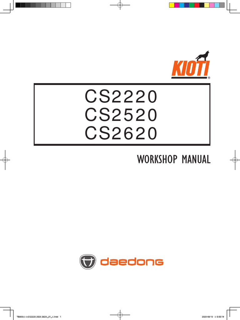 Kioti Daedong CS2220, CS2520, CS2620 Tractors Service Manual 062020