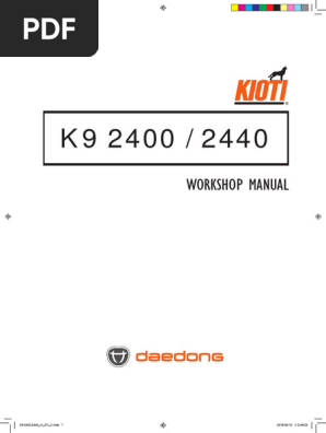 K9 2400/2440 Workshop Manual | PDF | Tractor | Brake