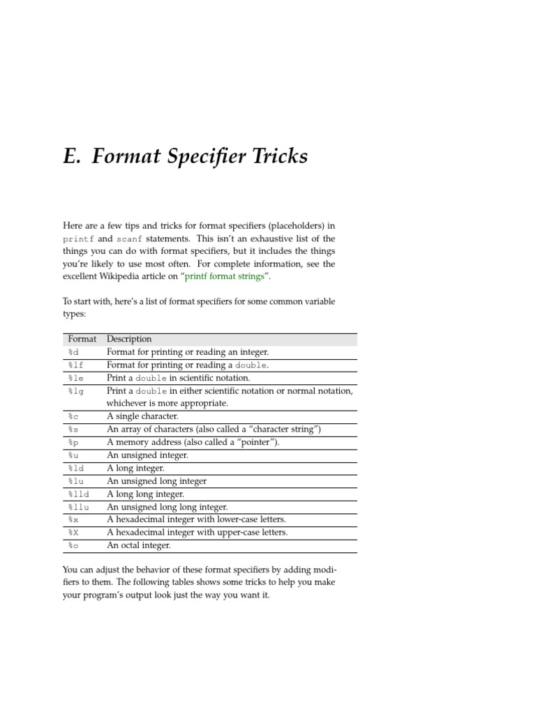 Numpy Array Print Format Specifiers C