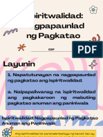 Ispiritwalidad: Nagpapaunlad NG Pagkatao