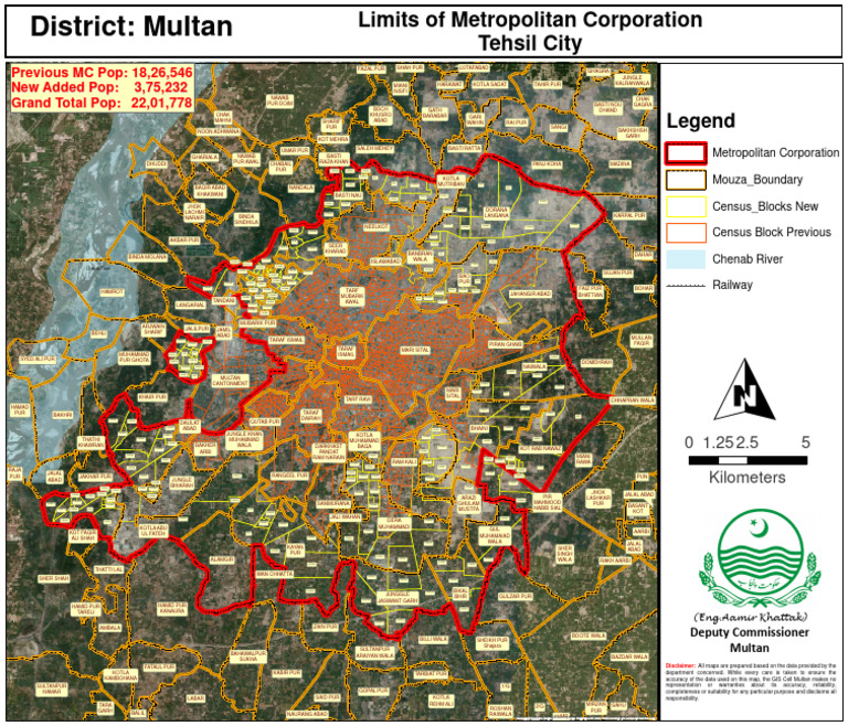 Multan Metropolitan Population Map | PDF