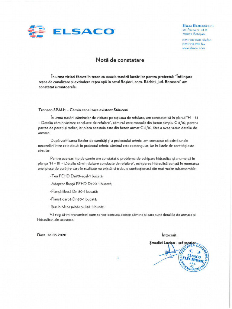 Nota de Constatare nr.9 | PDF