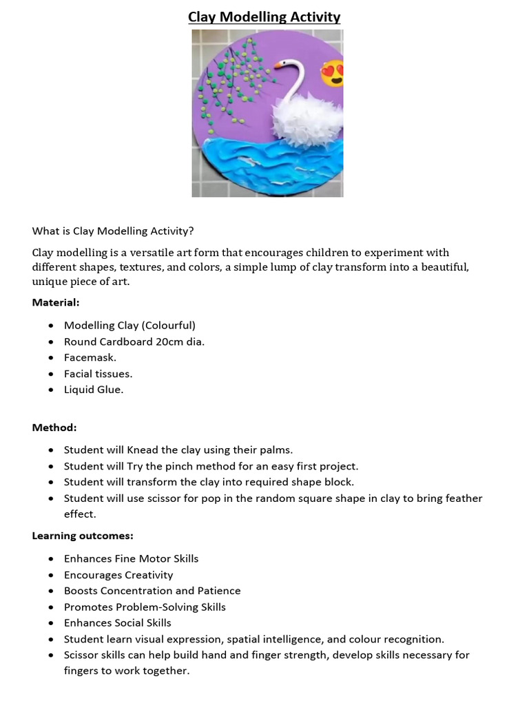 Clay Modelling Activity for Kids | PDF