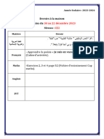 CE2 Devoir Du 18 Au 22 Décembre 2023