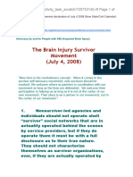 Brain Injury Survivor Movement Declaration of July 4 2008 (New Style-Civil Calendar) AD