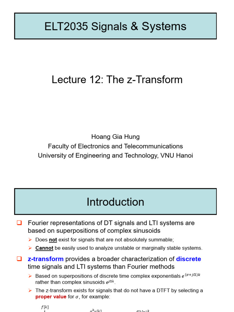 ELT2035 Signals: & Systems | PDF | Applied Mathematics | Functions And ...