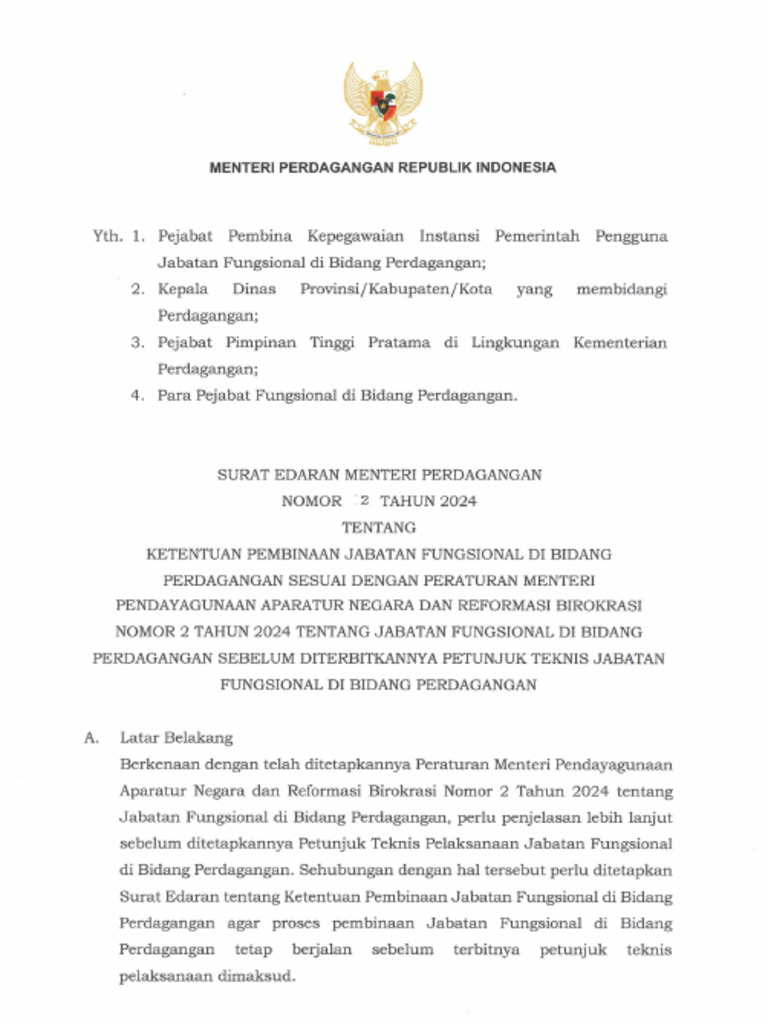 SE No.2 Tahun 2024 - Pembinaan JFP | PDF