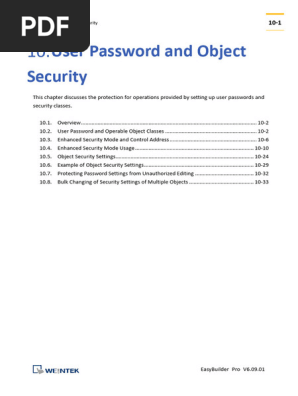 Chapter 10 User Password and Object Security