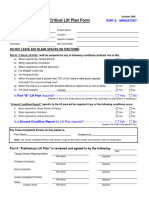 Critical Lift Plan Form: Do Not Leave Any Blank Spaces On This Form!